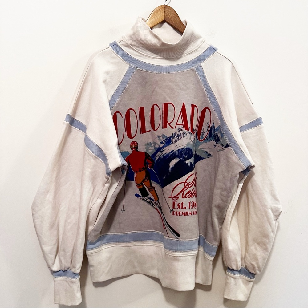 Anthropologie Daily Practice Base Plate Graphic Sweatshirt